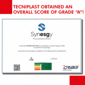 Tecniplast a obtenu la note globale « A » du le certificat de Synesgy Organisation